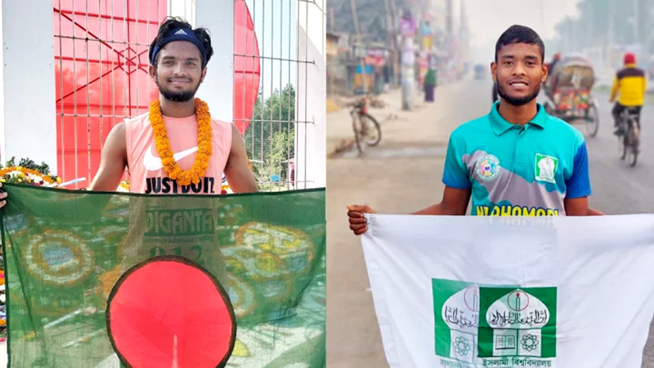 ২১ কিমি দৌড়ে ভাষাশহীদদের স্মরণ করলেন দুই ইবি শিক্ষার্থী